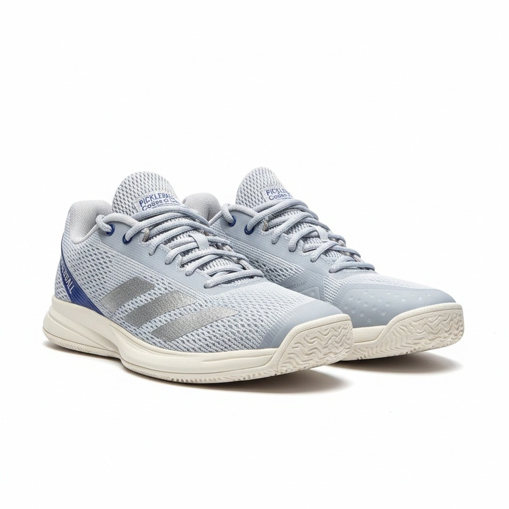Adidas Pickleball Shoes Womens Grey Blue Silver Court Sneaker Gamecourt 2 JQ3248